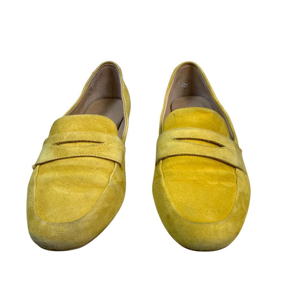 Antonio Melani Yellow Suede Penny Loafers Size 8M - Picture 3 of 9